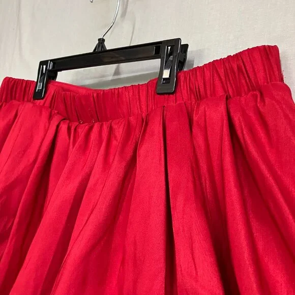 NWT A New Day Women's Size 1X Red Bubble Hem Midweight Woven A-Line Mini Skirt - Picture 10 of 12